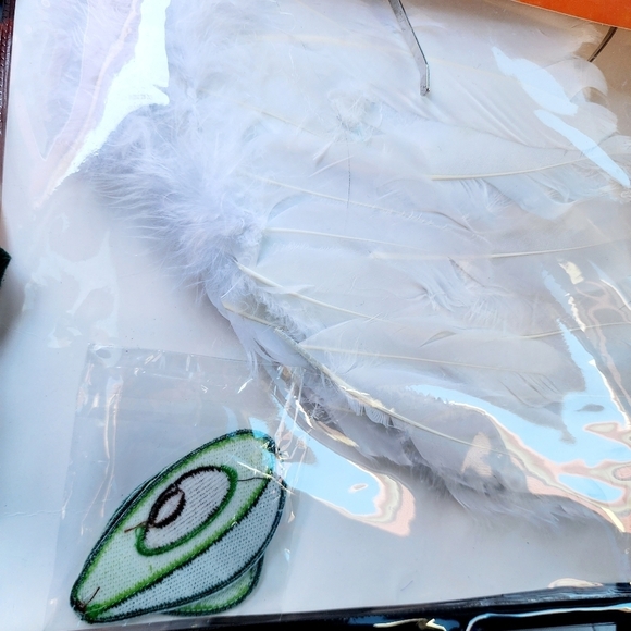 NWT Holy Guacamole Halloween Costume Angle Wings Halo Patches Simple Funny New - Picture 4 of 4